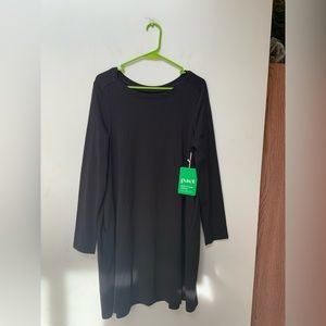 Pact Long Sleeve Black T-Shirt Dress NWT